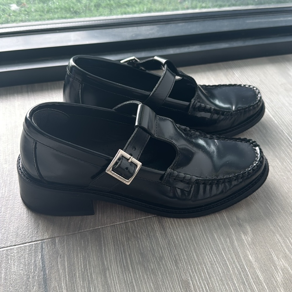 G.H. Bass Women's Mary Jane Heel Loafer in Black - Picture 2 of 7